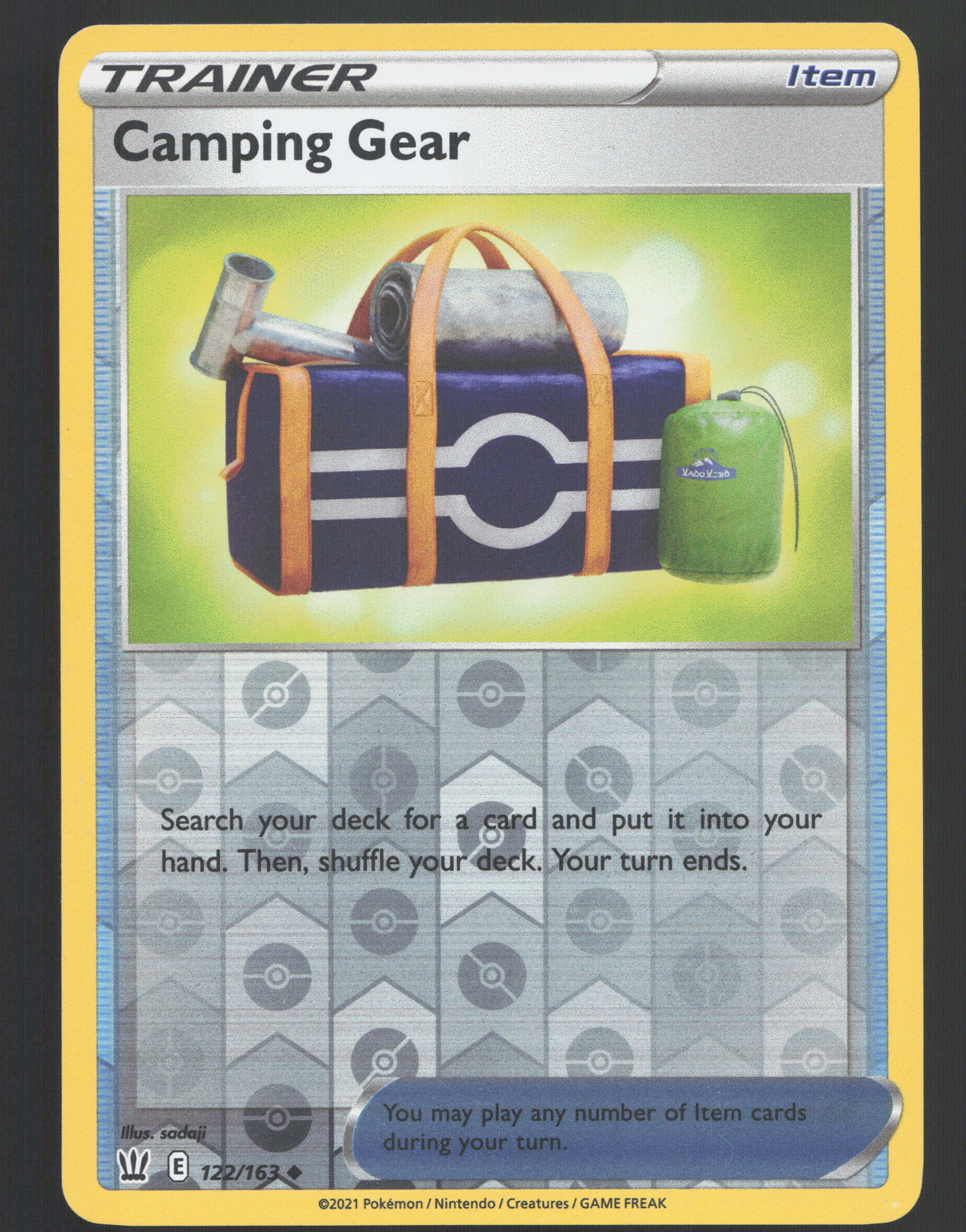 Camping Gear 122/163 Reverse Holo Pokemon SWSH05: Battle Styles Near Mint