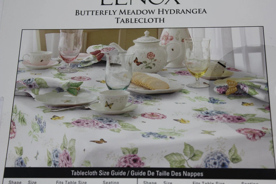 Lenox Tablecloth Butterfly Meadow Hydrangea White Spring Floral Flower 60X84 NWT - Image 4 of 4