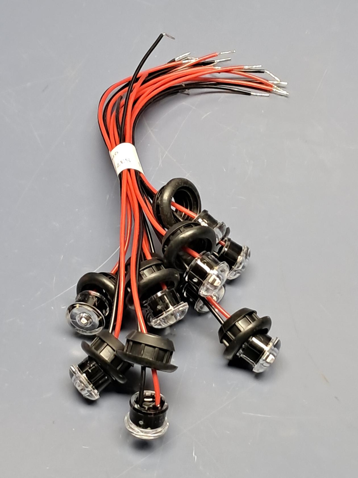 Lot of 10 Tecniq OEM Red Mini Grommet Mount PC Side Marker Clear Lens S37-RC90-1