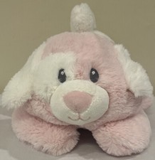 Aurora Baby Pink White Puppy Dog Plush Lovey Li'l Tushies Stuffed Animal Toy