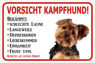 Dekolando Hängedekoration Vorsicht Hund Welsh Terrier Schild 22x8cm