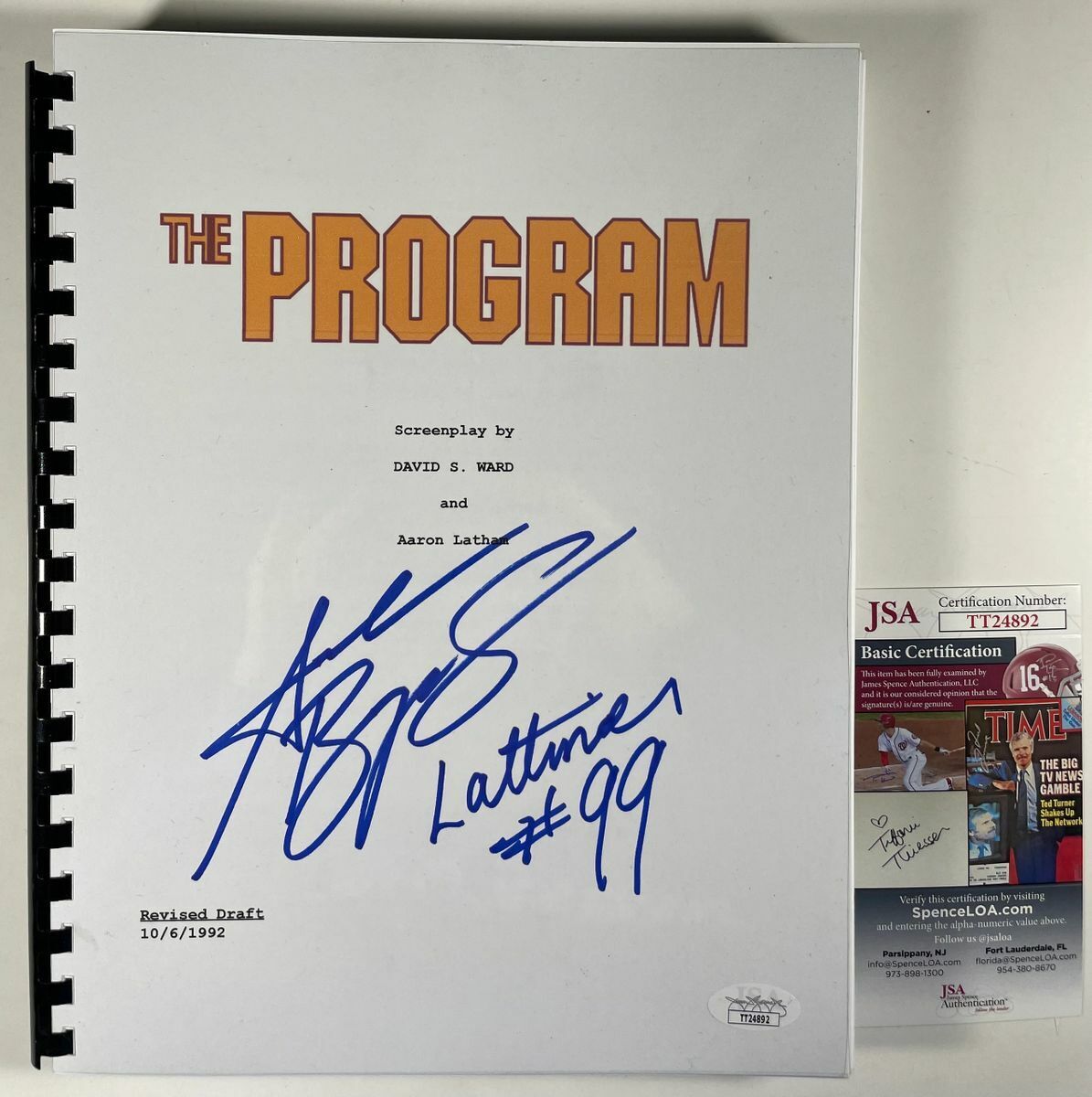 Andrew Bryniarski Autographed The Program Full Movie Script Sign