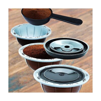 4 REUSABLE VERTUO COFFEE CAPSULE DISCS: Endless refillable reusable for VERTU...
