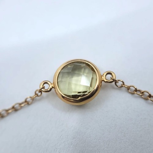 18k Solid Rose Gold 32" Necklace w/ Double-Side Checkerboard Semi-Precious Stone - Picture 6 of 10