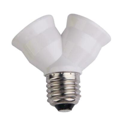 2 in 1 E27 Lamp Socket Splitter Adapter Light Double Holder Stand Q4T6 Base M8X4