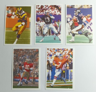Seltene Vintage 5 American Football Gridiron Karten - Eine Frage des Sports 1986 UK Spiel