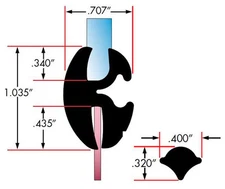 Universal Weatherstrip / 2-PC Windshield Rubber Glass Seal w/Locking Strip