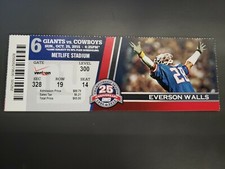 Tom Coughlin 100th Win As NY Giants Coach:Ticket Stubs:10/25/15 -Dallas Cowboys 
