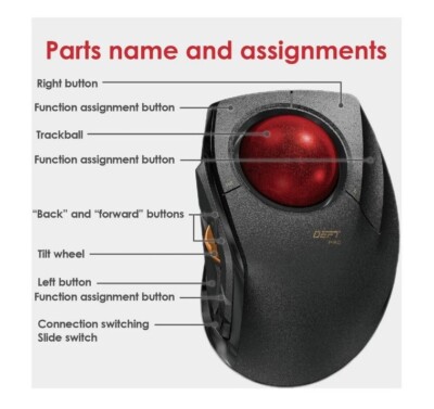 ELECOM DEFT PRO Trackball Mouse Wired Wireless Bluetooth M ELECOM DEFT PRO Trackball Mouse Wired Wireless Bluetooth M