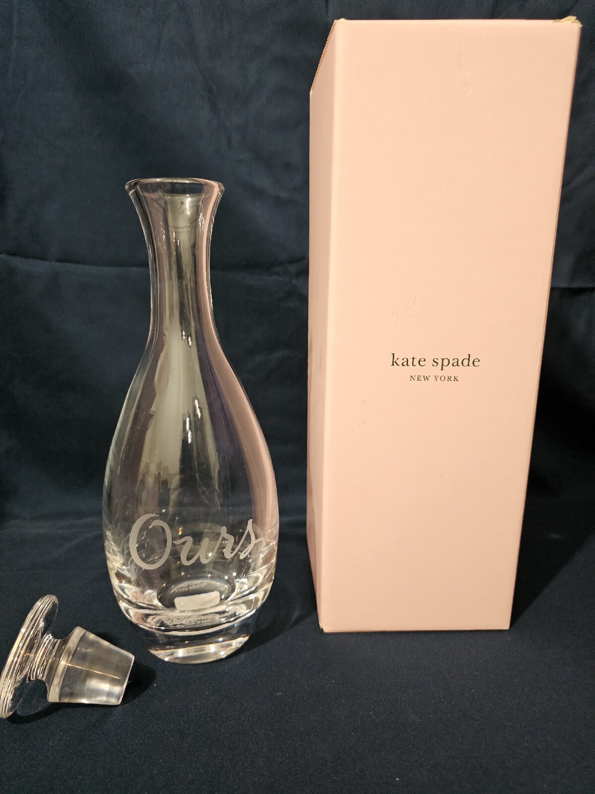 Kate Spade Lenox Crystal Wine Decanter Two of a Kind W / Etched “ours