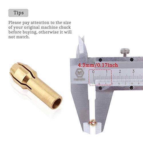 10 PCS Brass Collet Set For Dremel Tools - 0.5-3.2mm Clamping Diameter, 4.3mm Shank | Mini Drill Chuck Replacement