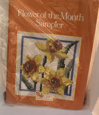 1983 Flower of the Month sampler counted cross stitch kit Crafts from Current