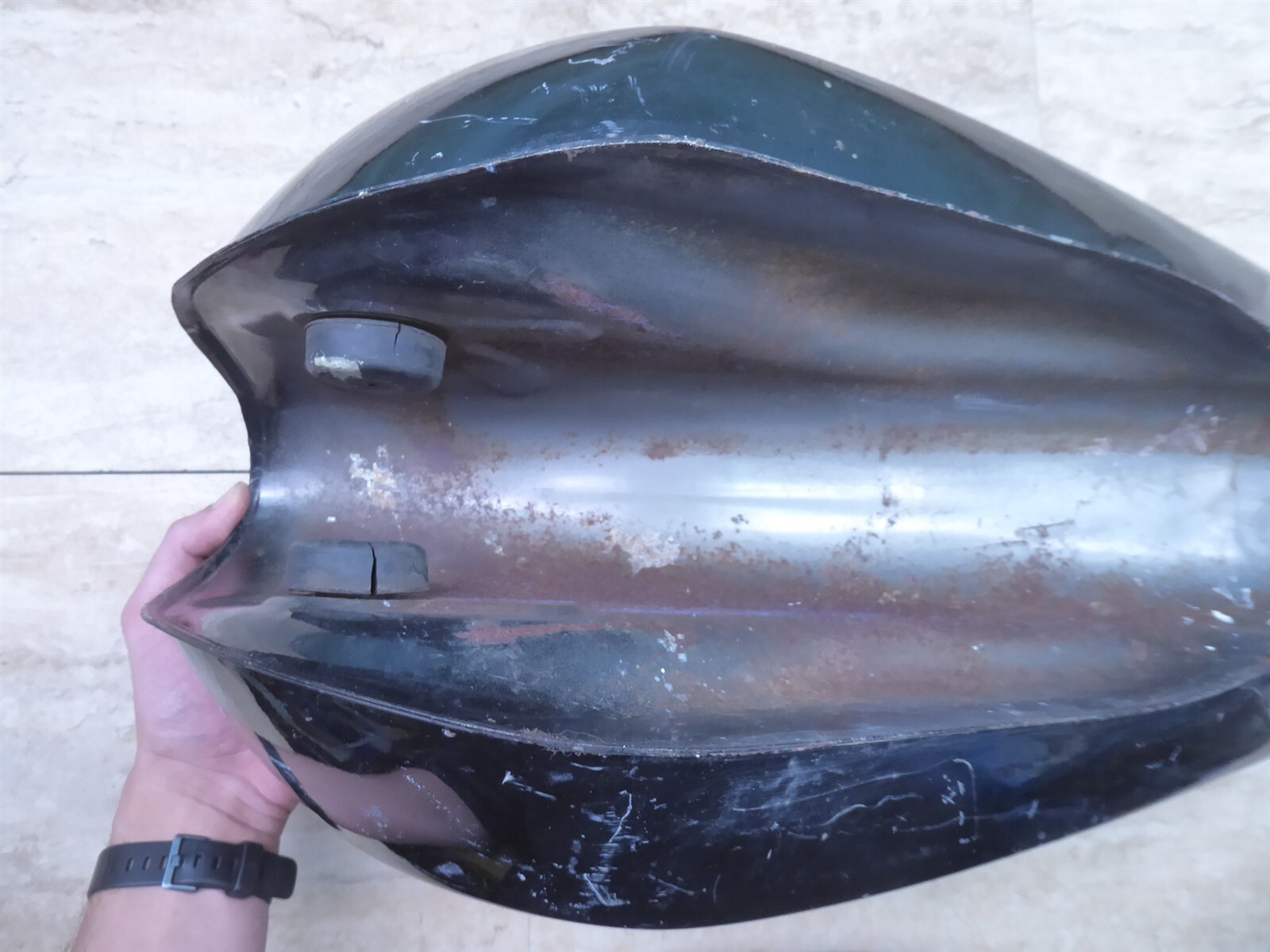 197882 Yamaha XS650 Twin Dual Petcock Gas Fuel Tank *Locked No Key