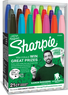 Sharpie Permanent Markers Fine Point Aaron Rodgers Edition 21 Count Pack 71641110489 Ebay