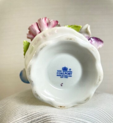 Vintage Coalport Bone China Mini Flower Bouquet in Pedestal Vase