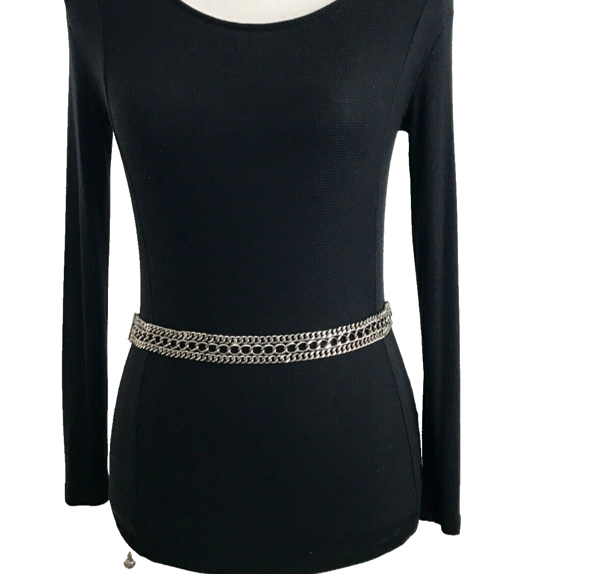 Women's Chain Belt Small-Medium Silver Layered Heavy Metal Casual Dress  Biker