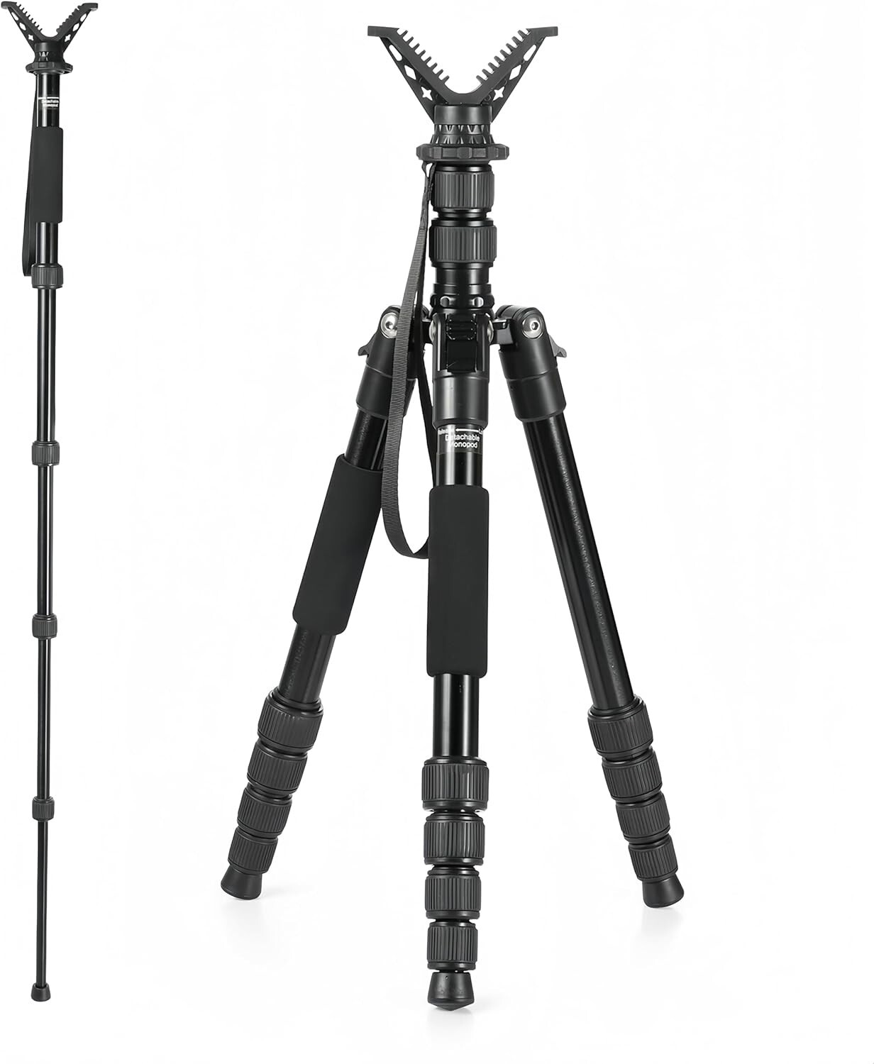 Premium Adjustable Shooting Rest: V-Yoke System & Stable Tripod for All Terrains