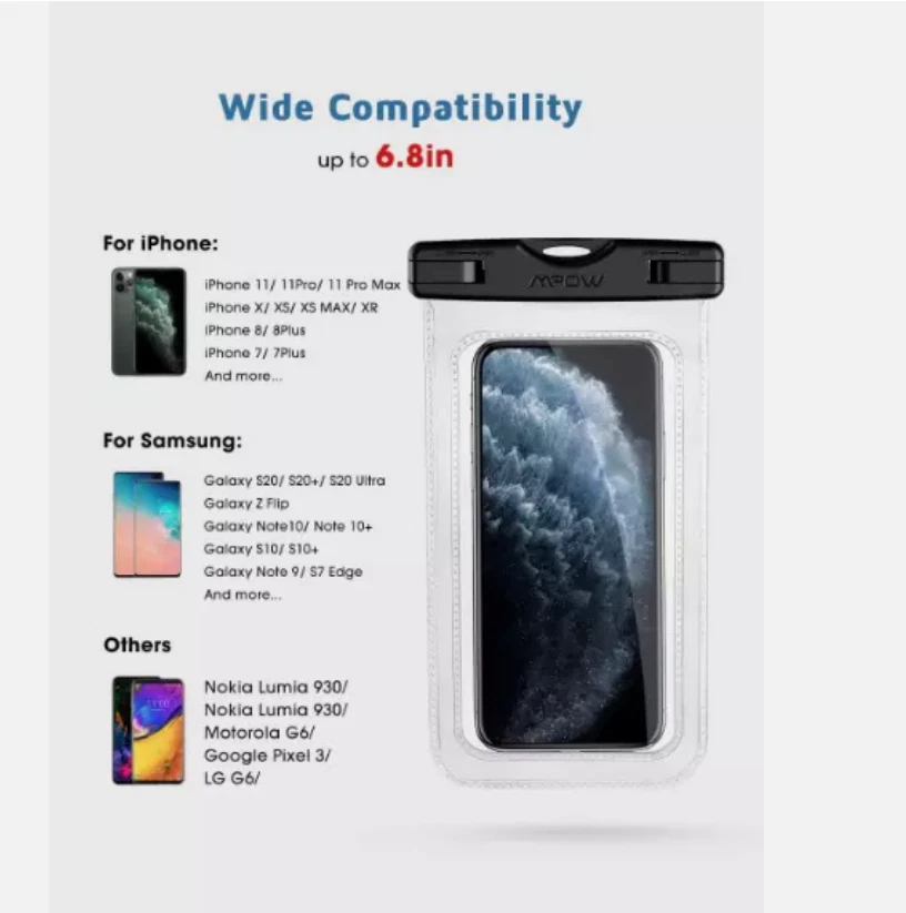 PACK 2 - MPOW Bolsa Impermeable Universal Bolsa Teléfono NUEVO Foto 4 de 4