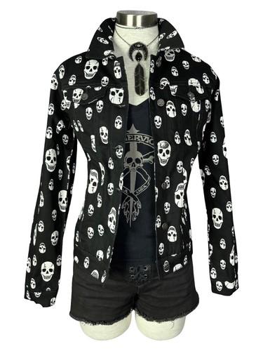 ジャケット・アウター dark wear skull denim vest Y2K archive Y2K Biker Denim Vest Skulls Grunge Size XL Skater Gothic Emo | eBay