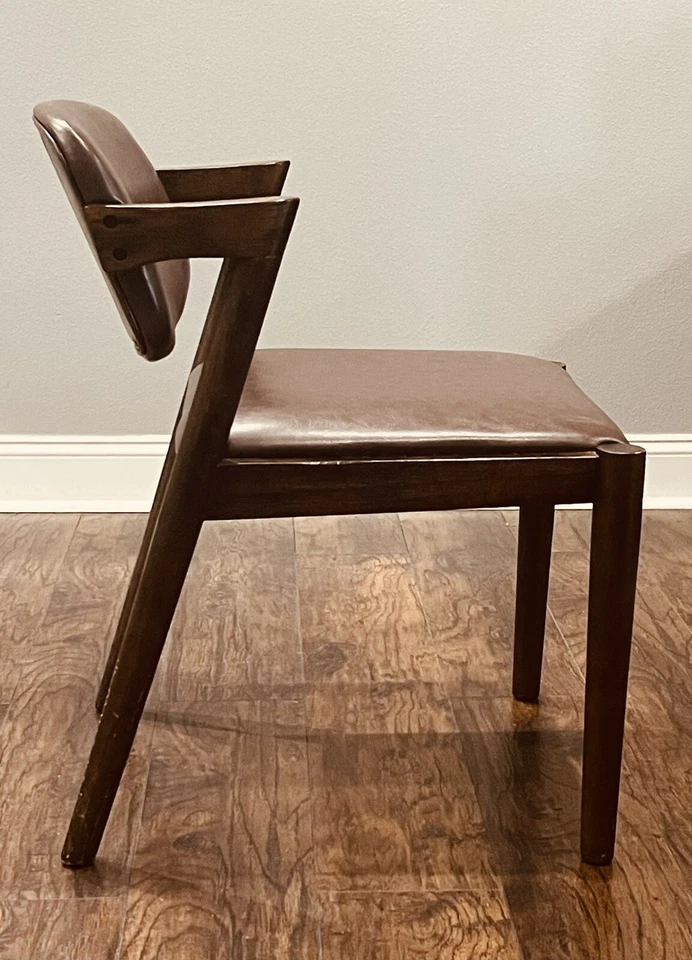 Faux Leather & Dark Wood Accent Modern Side Chair - Hearth & Hand with Magnolia - Image 2 of 4