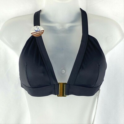 Dorina Casablanca Triangle Bikini Top Size M UK12 Black Padded Convertible