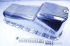 Polished 1955-79 Small Block Chevy 283 305 350 400 Finned Aluminum Oil Pan Sbc