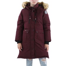 Canada Weather Gear Womens Red Midi Warm Parka Coat Outerwear M Bhfo 3744