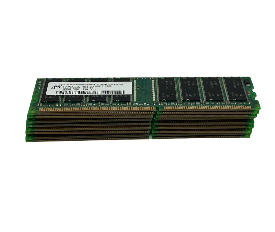 Lot Of 9 Micron 256MB (2GB) MT8VDDT3264AG-40BG4, PC3200-30331-A1 DDR Memory RAM - Image 3 of 3