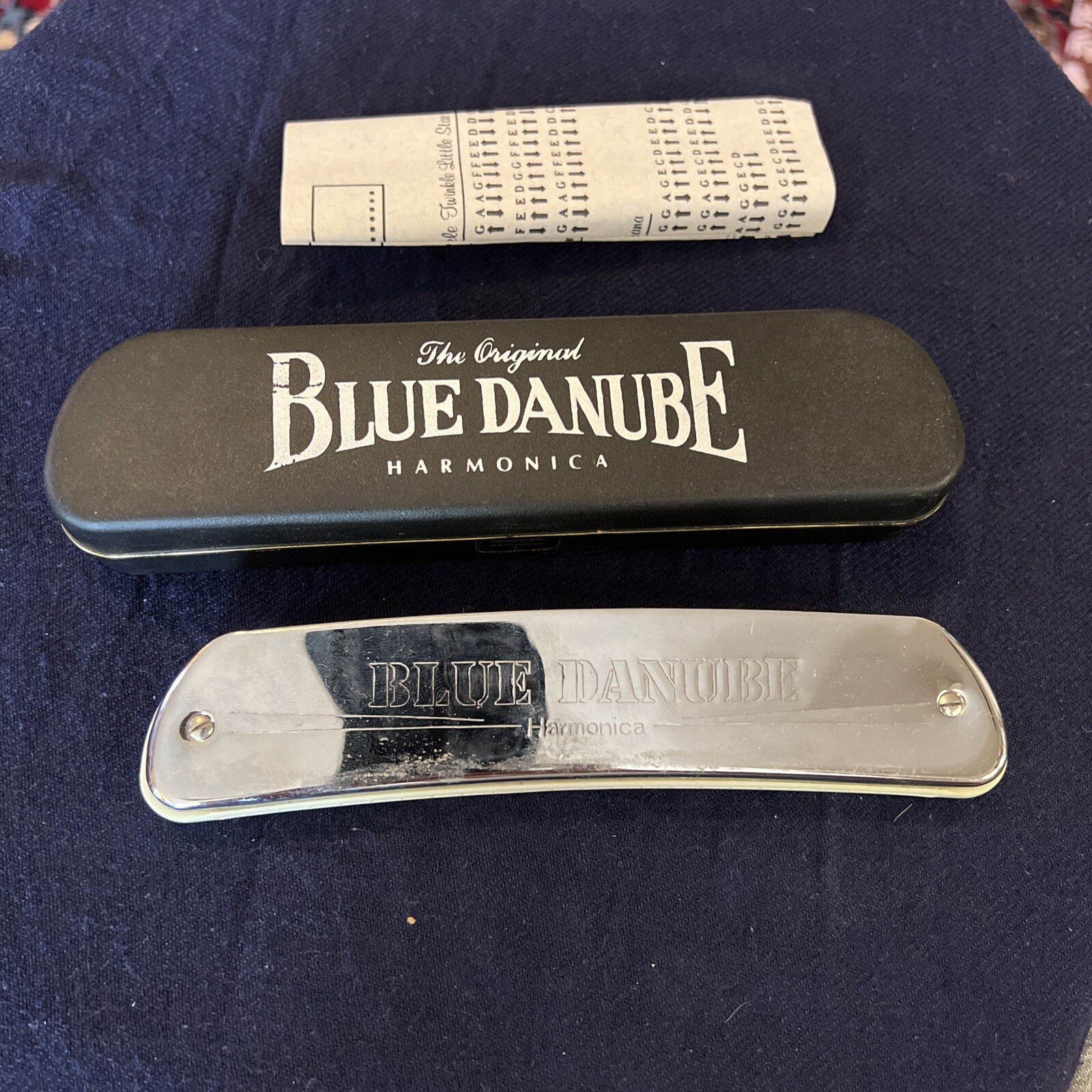 Original Blue Danube Harmonica w/ case & music instructions Used In