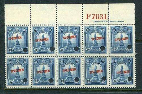 Original Gum Block Peruvian Stamps
