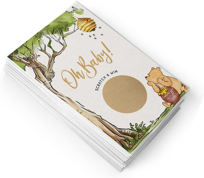Winnie Baby Shower Games   Scratch Off Game with Classic Pooh Theme, Gender N...