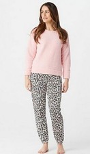 MUK LUKS 2 Piece Pajama Set Faux Sherpa Top  Fleece Pants Super Soft Lounge XL