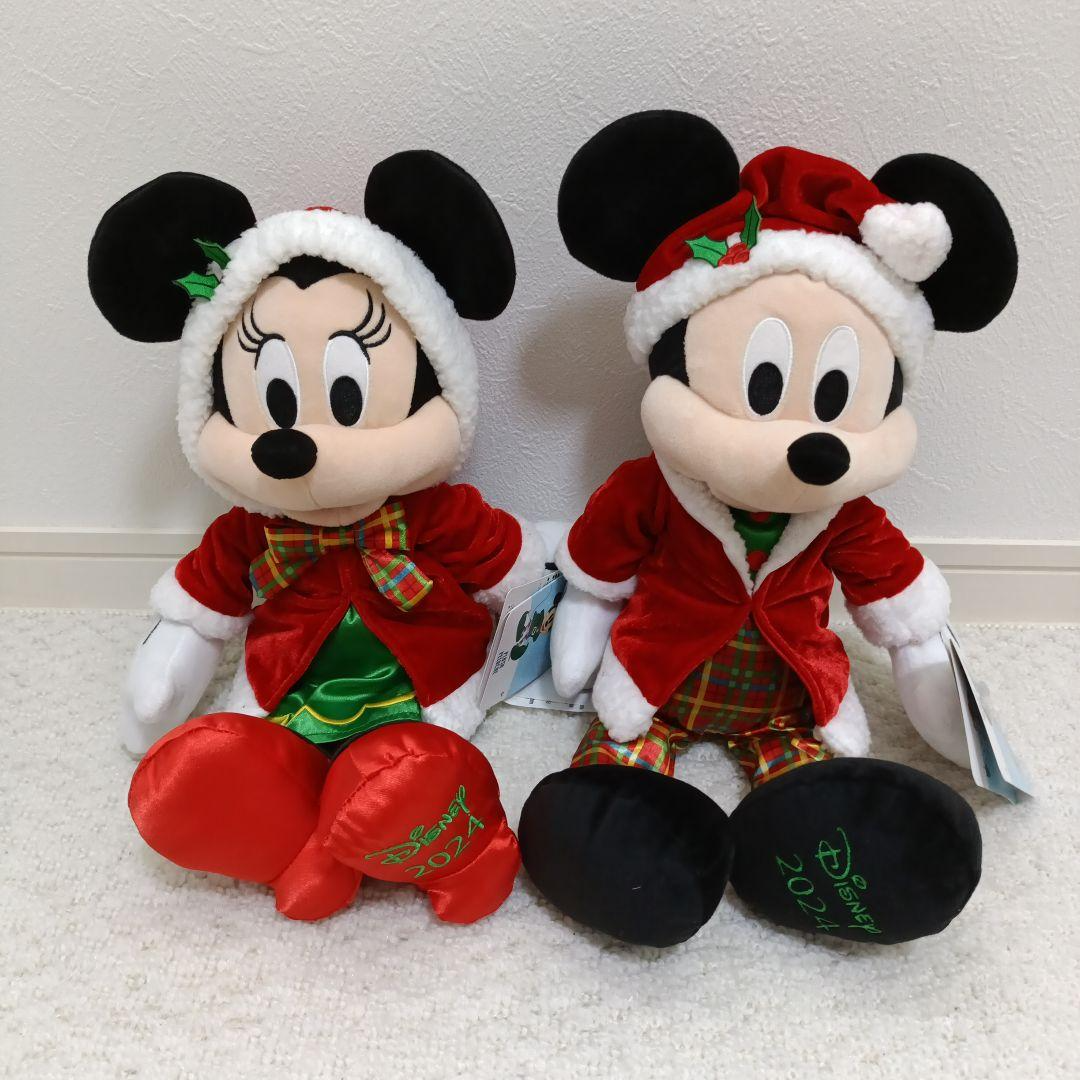 Disney store Mickey Minnie Mouse Holiday Plush Christmas Santa Toy