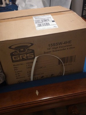 GRS 15SSW-4HE 15'' High Excursion Subwoofer, 4 Ohm, Black, Wired, 15 in