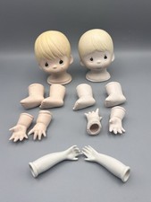 Porcelain Bisque Girl/Boy Doll Head Hands Painted Face Hands