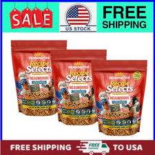  3 pack Pennington Recipe Select Dried Mealworms for Birds, 17.6 oz Bag