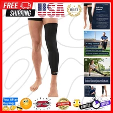 Leg Compression Sleeve - Copper Infused Knee Stabilizer Brace for Running, Me...