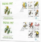 1997 NETHERLANDS ANTILLES BIRDS ON TWO SUPERB FDCs