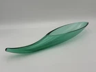 Vintage MCM Blenko Wayne Husted Horn of Plenty Art Glass Green Emerald WV Glass