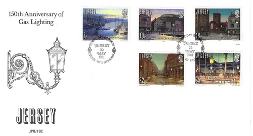 Jersey Comm/FDC -  150th Ann of Gas Lightning - 1981- (JES286)