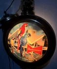 Budweiser Beer Vintage 1959 2-sided Pocket Watch Clock -Bush Gardens,FL -WORKING