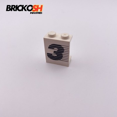 LEGO 4864apx3 Platte 1x2 x 2 massive Noppen mit schwarzen Nummern 3 weiß Original Lego