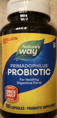 Nature's Way Primadophilus PROBIOTIC 1 DAILY 180 Caps (180 Serv) BEST BY 7/26