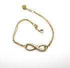 10K Yellow Gold CZ Infinity Pendant Bracelet 2.2 Gr [B45] — photo 1