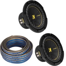 Kicker 2 50CWCD84 CompC 8" Subwoofer Dual Voice Coil 4-Ohm with Speaker Wir...