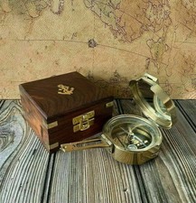 Brunton Compass W/ Wooden Box Gift Brass Nautical Collectibles Vintage Maritime