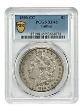 1890-CC $1 PCGS XF45 (Tailbar) - Morgan Dollar - Popular Scarce Variety