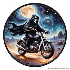 Grim Reaper Motorsykkel Patch Up to 25cm For Ironing On, Motorcycle Biker Patch