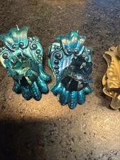 Antique Victorian Unique Art Nouveau Christmas Tree Candle Holders Set Of 6