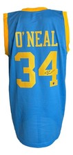 Shaquille O'Neal Los Angeles Signed Light Blue Basketball Jersey BAS